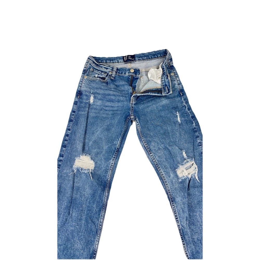GAP Distressed Stretch Denim Jeans Women's‎ Size 2/26R Medium Wash Raw Hem
